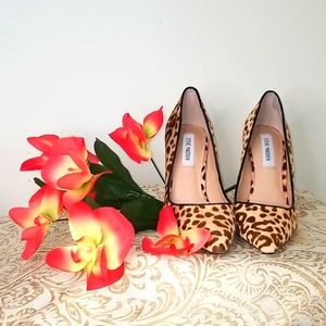 Steve Madden Real Fur Leopard 4 inch Pump